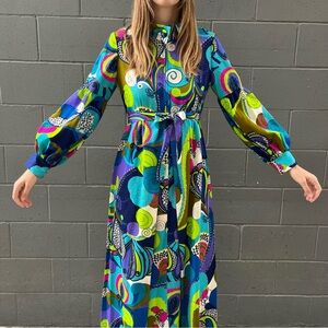 Vintage 60s Psychedelic Dress